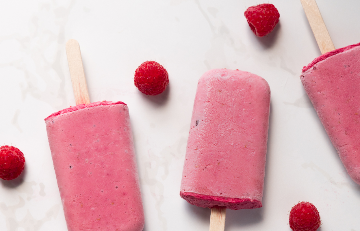 Raspberry Chocolate Chip Popsicles